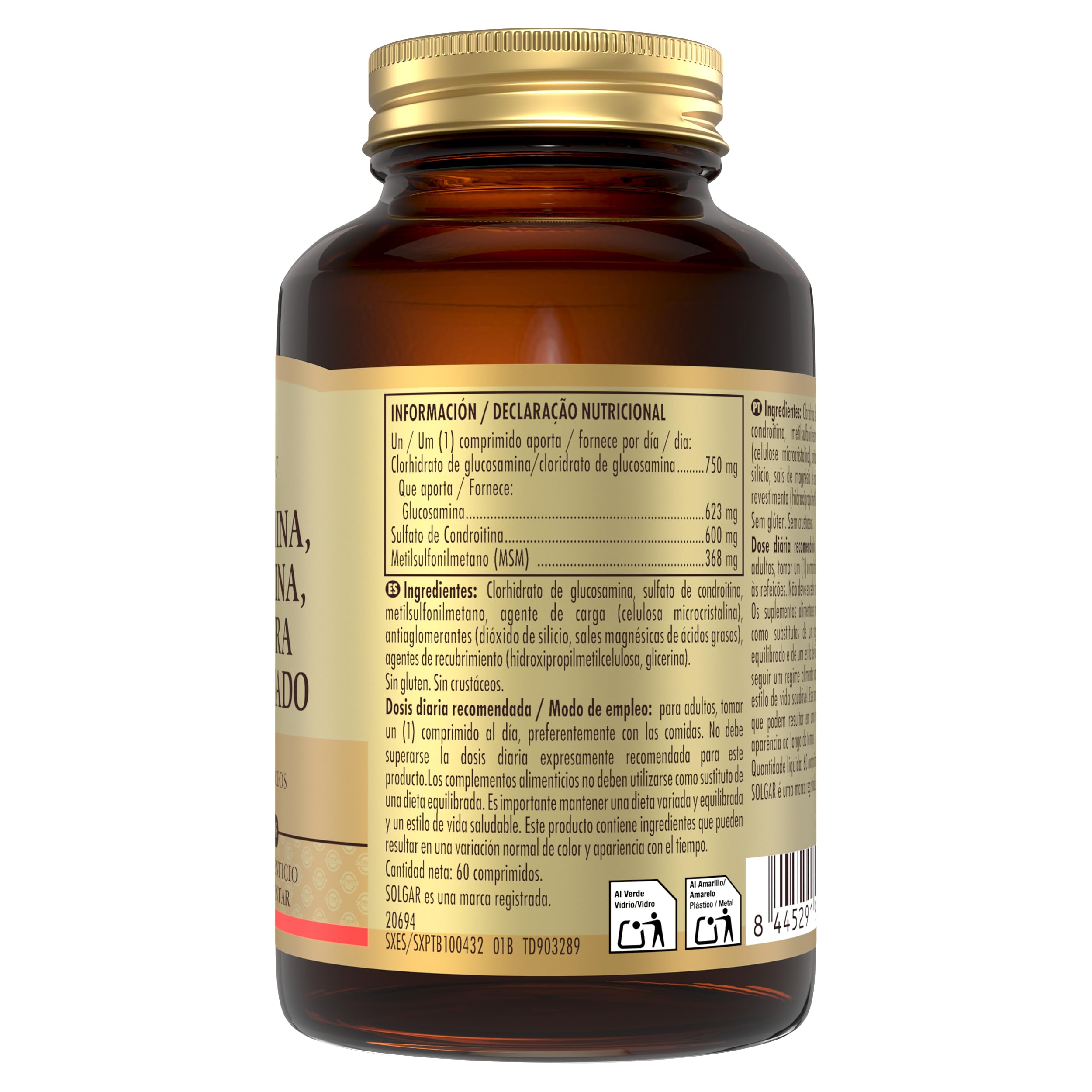 solgar-glucosamina-msm-complex-60-comprimidos image 2
