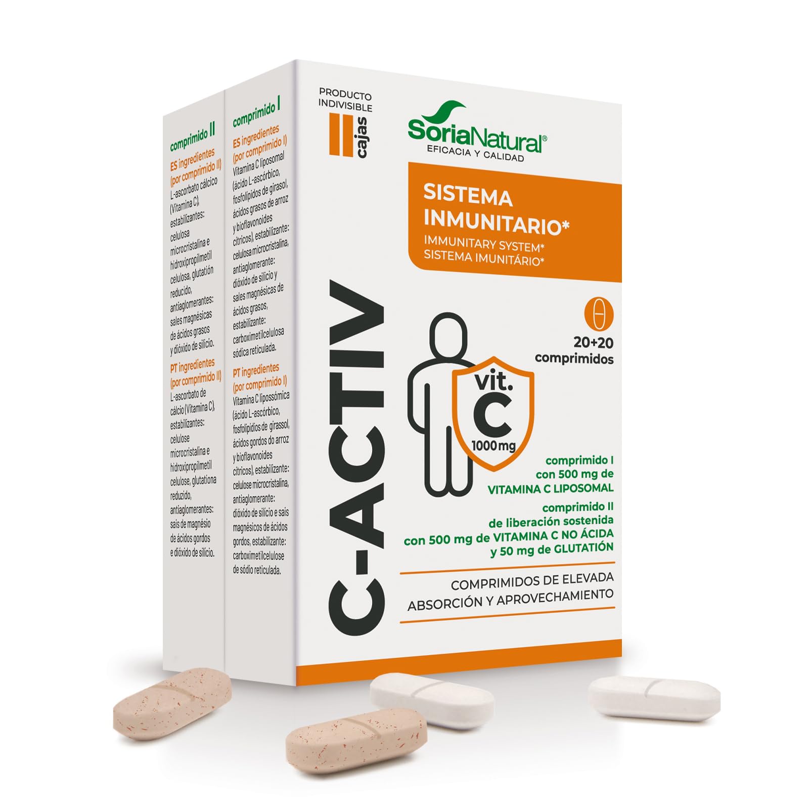 soria-natural-c-activ-vitamina-c-liposomal-20-comprimidos image 1