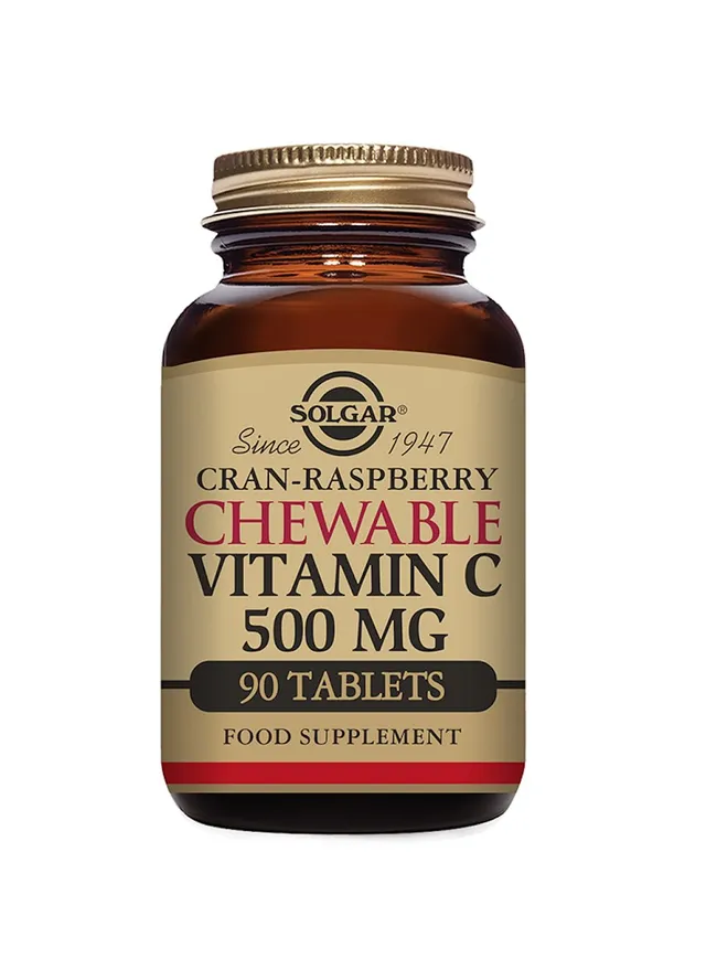 solgar-vitamina-c-masticable-500-mg-sabor-frambuesa-90-tabletas image 1