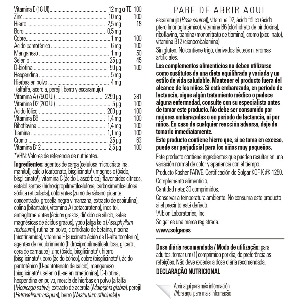 solgar-multi-one-multinutriente-30-comprimidos-bienestar-diario image 5