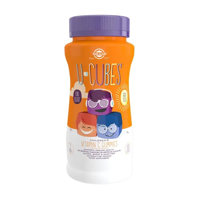 solgar-u-cubes-vitamina-c-90-gominolas-sabores-fresa-y-naranja-para-ni-os image 1