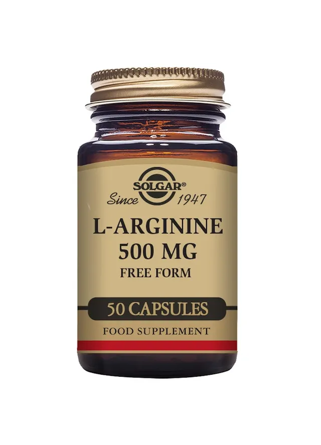 solgar-l-arginina-500-mg-50-c-psulas-vegetales-amino-cido-libre-para-metabolismo image 1