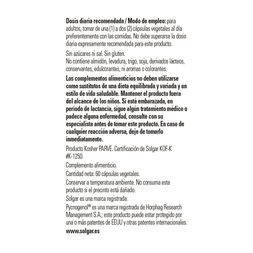 solgar-pycnogenol-extracto-de-corteza-de-pino-antioxidante-60-c-psulas-vegetales image 3