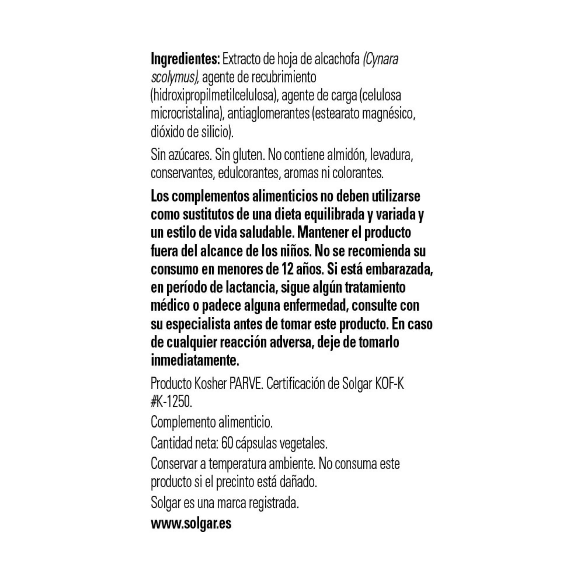 solgar-alcachofa-extracto-de-hoja-cynara-scolymus-60-c-psulas-apto-para-veganos image 2