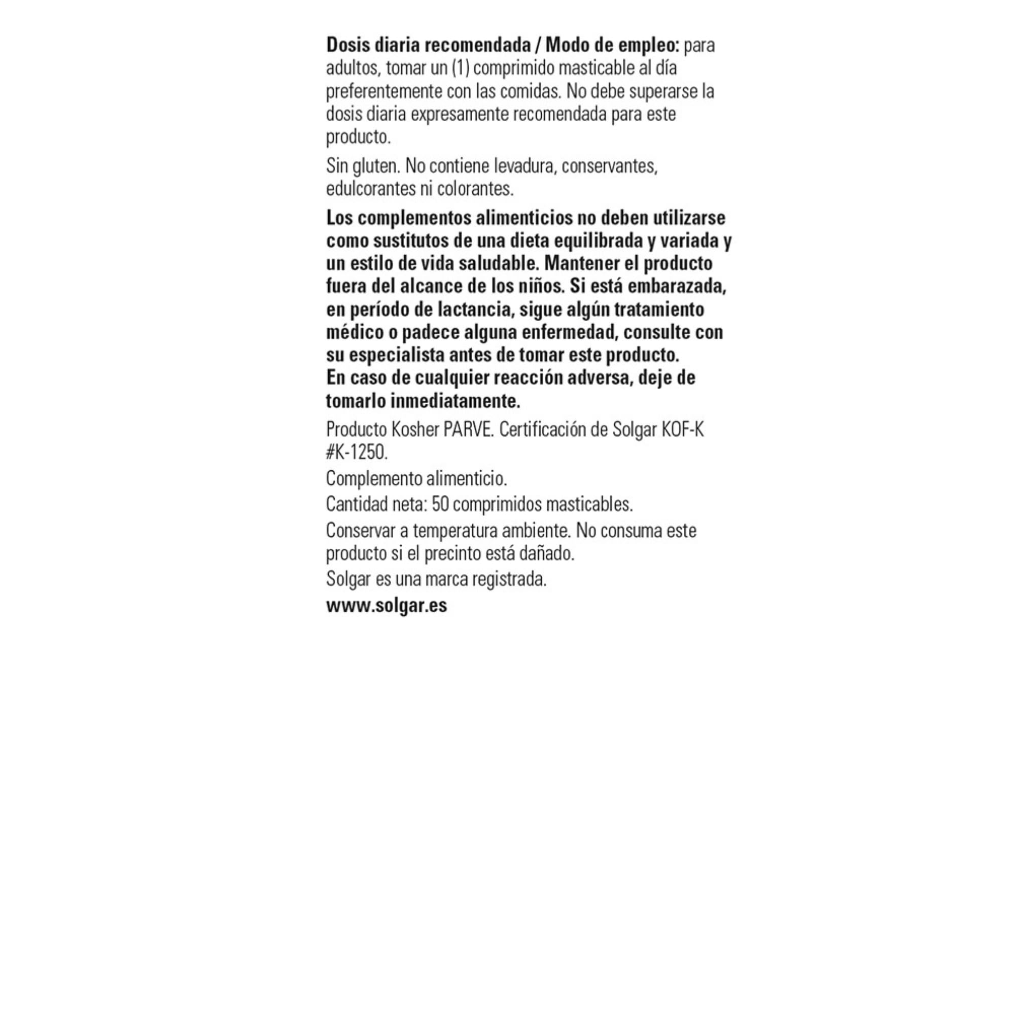 solgar-flavo-zinc-50-comprimidos-masticables-zinc-antioxidante image 2