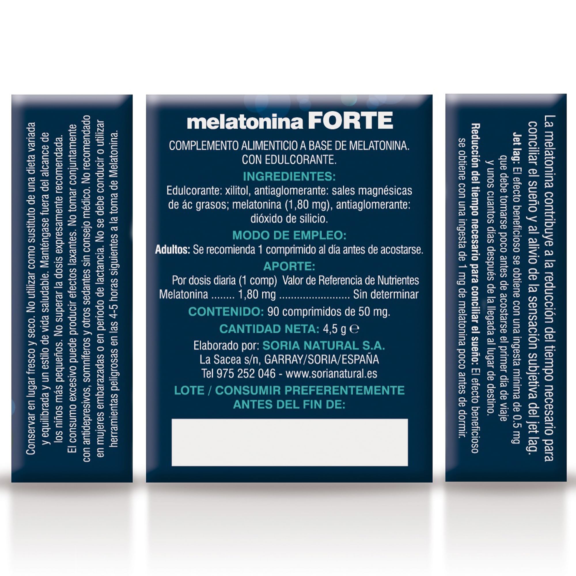 soria-natural-melatonina-forte-pack-3-cajas-de-90-comprimidos-para-dormir-profun image 7