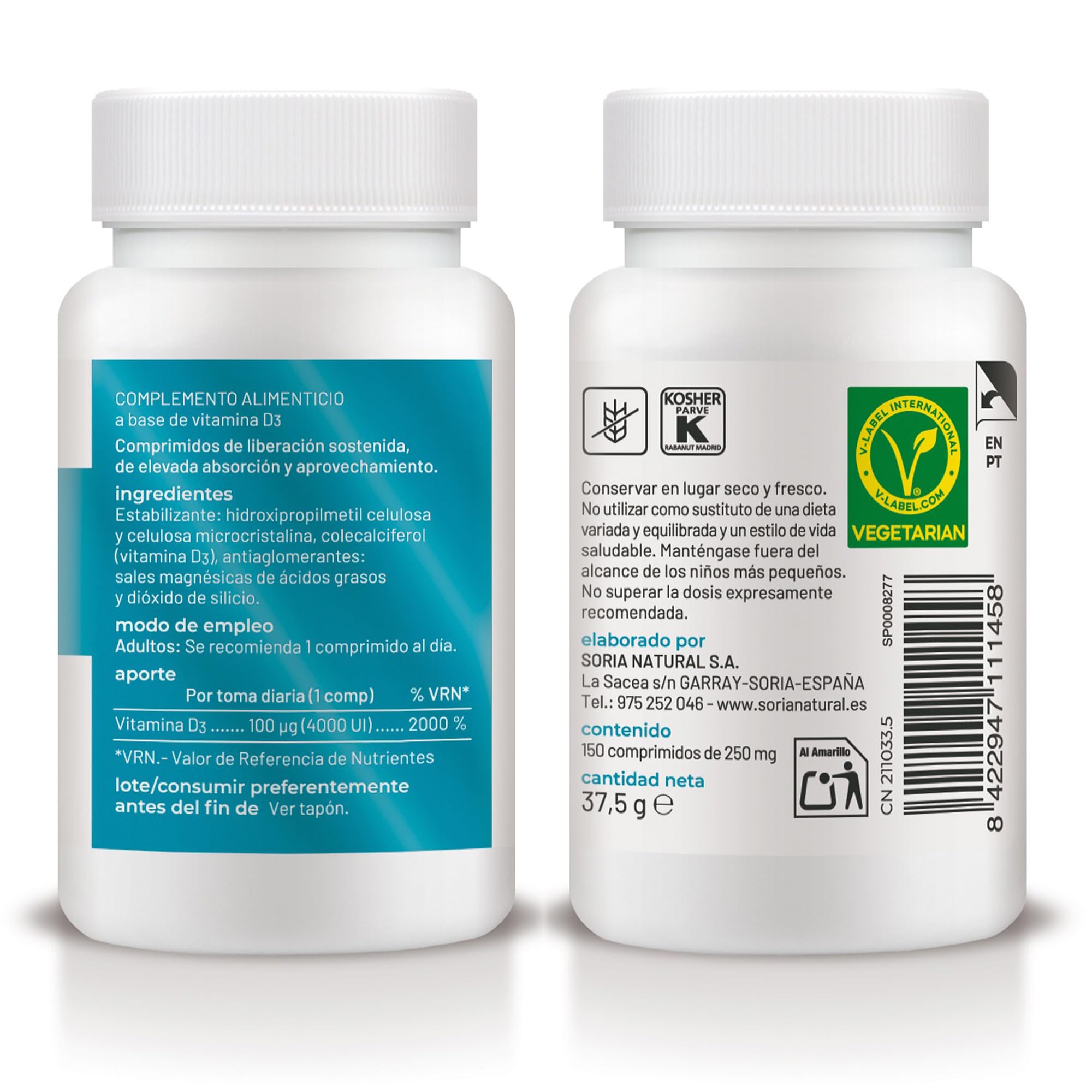 soria-natural-vitamina-d3-4000-ui-150-comprimidos image 7