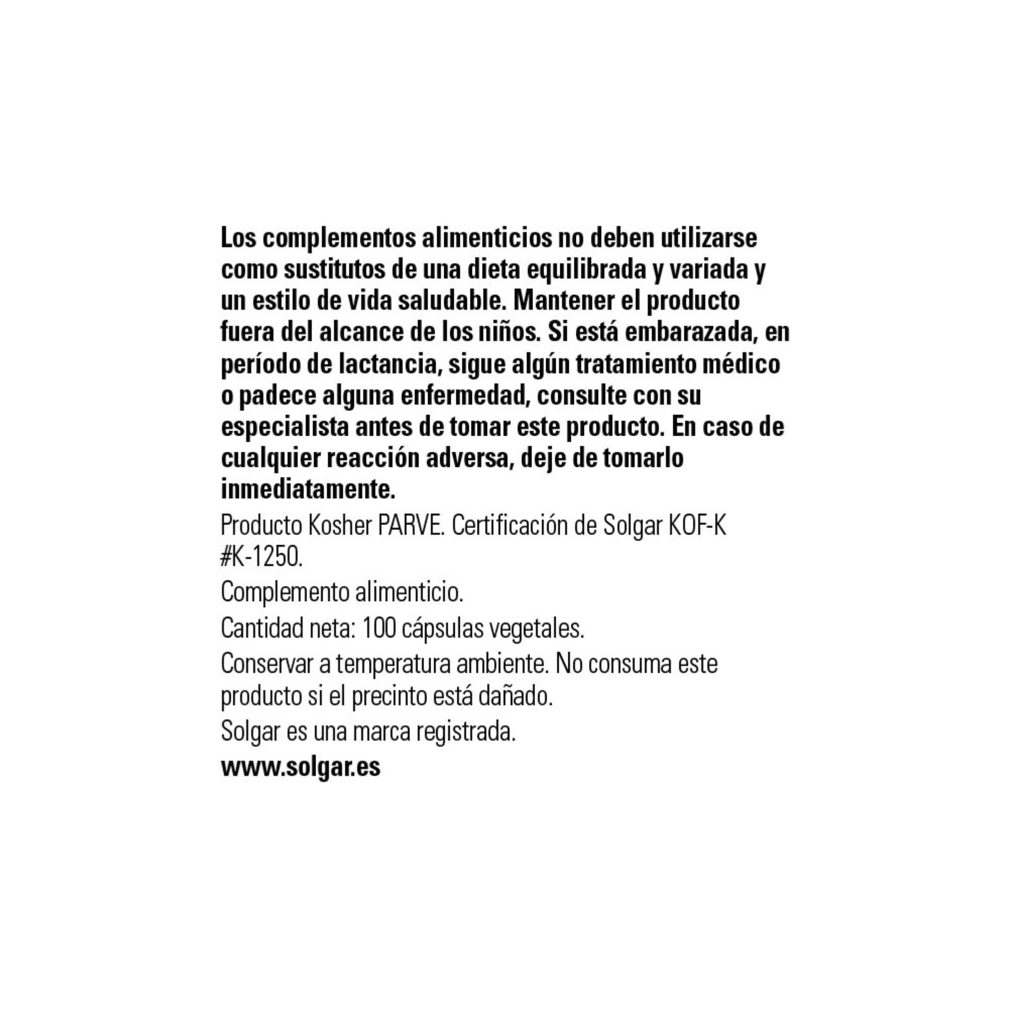solgar-colina-350-mg-100-c-psulas-vegetales image 2