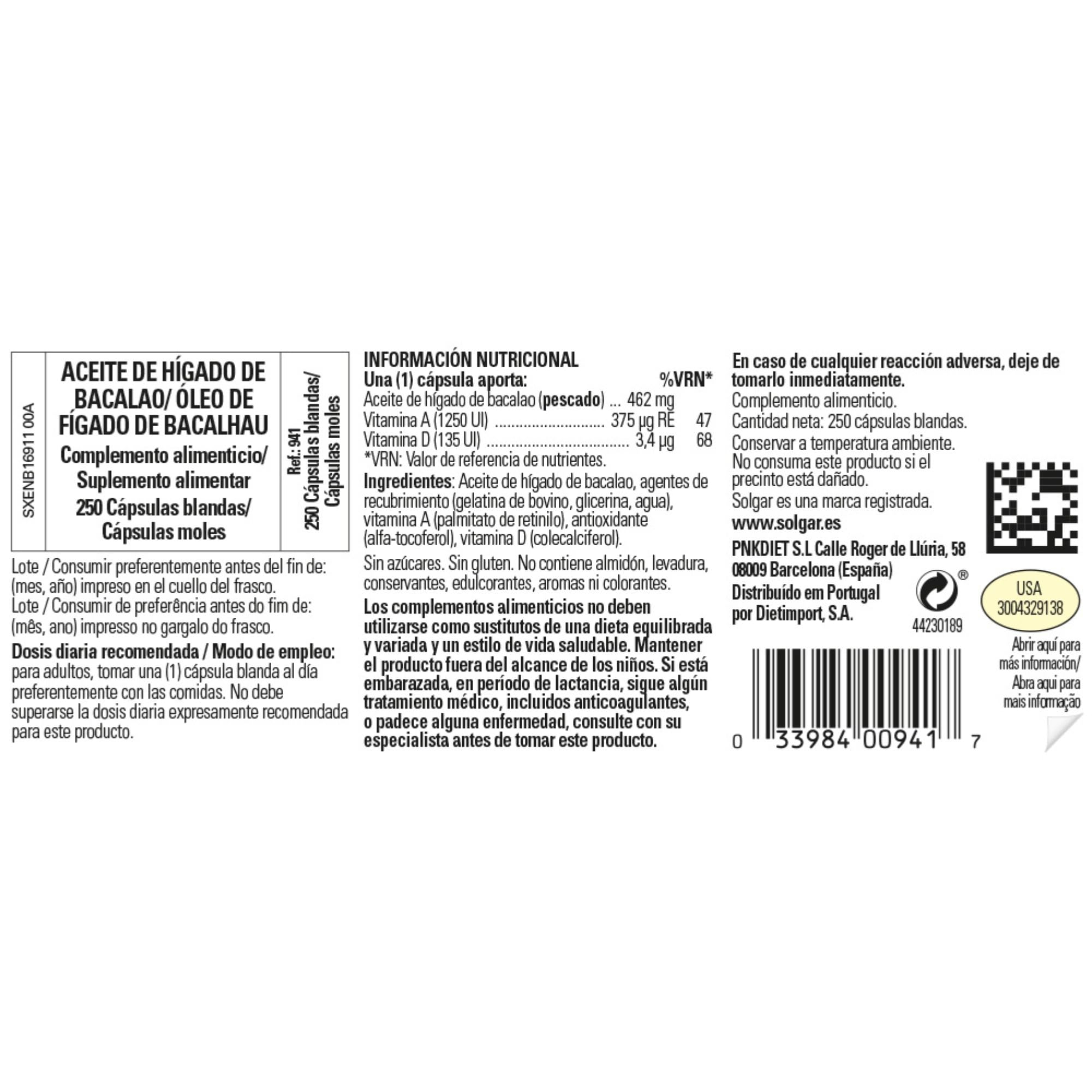 solgar-aceite-de-h-gado-de-bacalao-vitaminas-a-y-d-250-c-psulas-blandas image 2