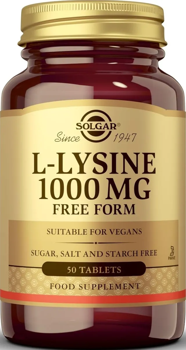 solgar-l-lisina-1000-mg-forma-libre-50-comprimidos-amino-cido-esencial image 1