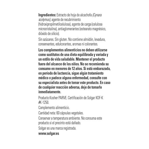solgar-alcachofa-extracto-de-hoja-cynara-scolymus-60-c-psulas-apto-para-veganos image 5